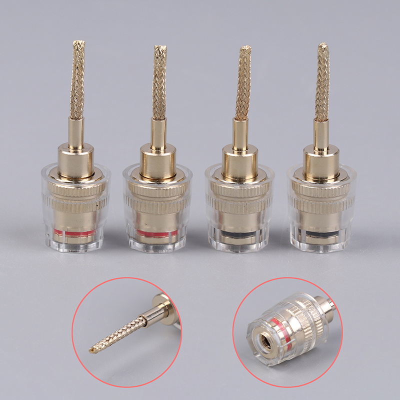 Copper Wire Roll - 2個または4個入り、4mmバナナプラグ（メス）-2mmピンコネクター、Hi-Fiケーブル用アダプタープラグ、編組銅線ソケット