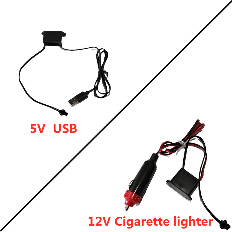 Copper Wire Roll - DC 12V ネオンELワイヤー電源ドライバー USBコントローラー 1-5M LED