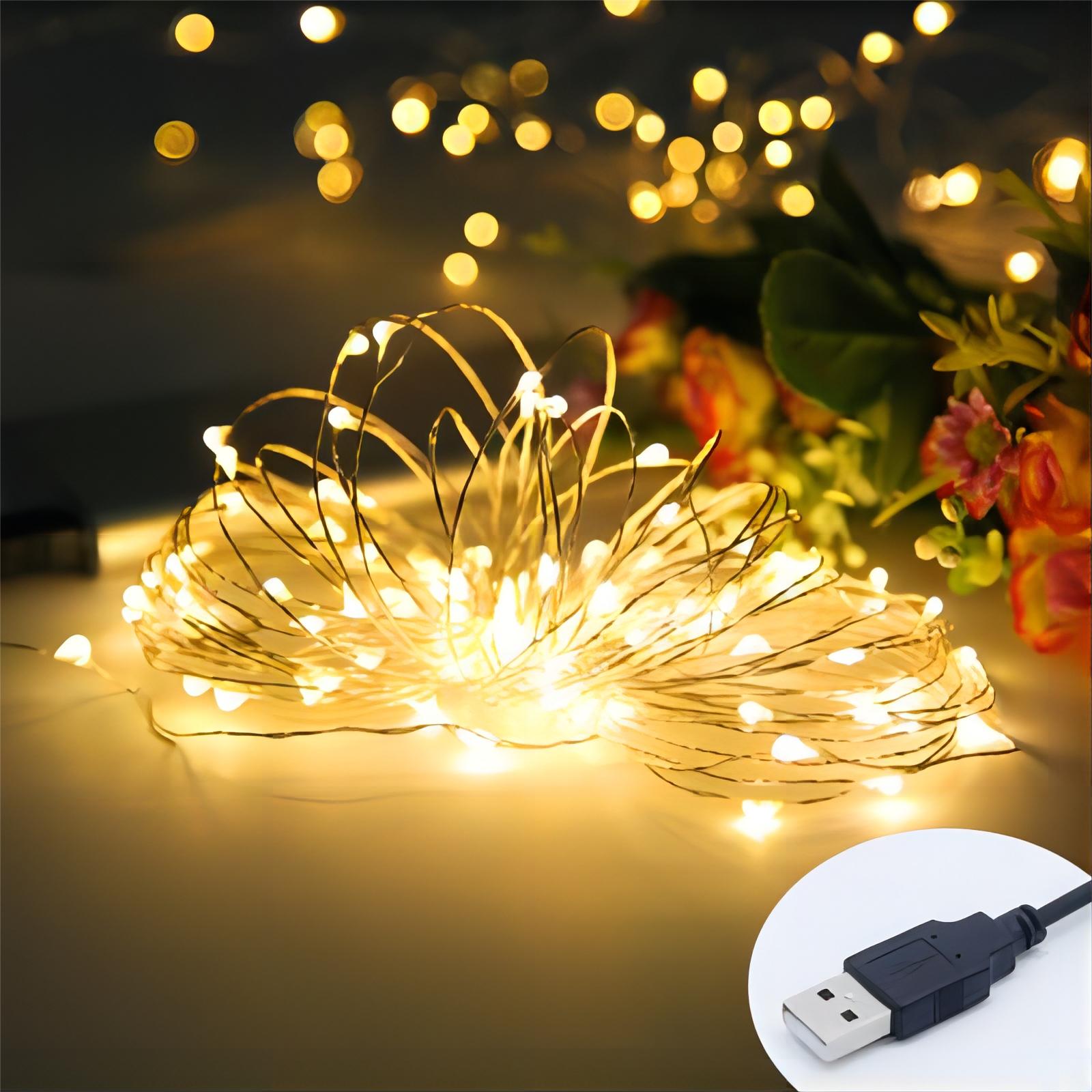 ホワイト5m 50led銅線ストリングライト装飾用 - Copper Wire Roll のレビューと価格