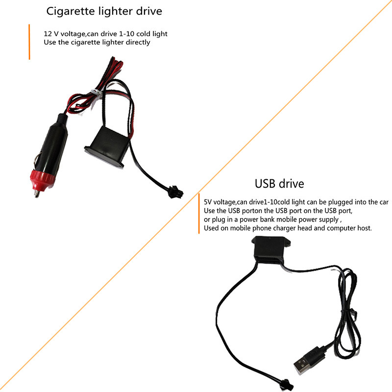 DC 12V ネオンELワイヤー電源ドライバー USBコント - Copper Wire Roll のレビューと価格